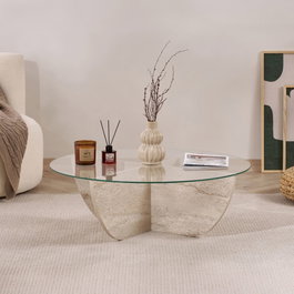 Nordure Liya - Mesa de café Travertino